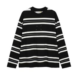 Fashion Comfy Men Oversize Striped Long Sleeve Tee Casual Crew Neck T Shirts