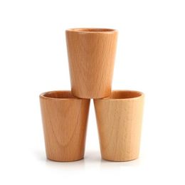 Wine Glasses Wooden Glass Japanese Sake Cups Mug Simple Beech Household Tea Cup Creative Diy Gift Drop Delivery Home Garden Dhgarden Dhom3