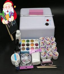 Nail Manicure Set Whole BTT123 Pro Full 36W White Cure Lamp Dryer 12 Colour UV Gel Art Tools Sets Kits3655188