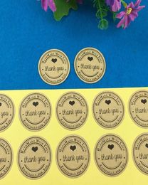 35cm Round Kraft Sticker Labels 2000pcslot Thank You kraft sticker labels Sealing adhesive Custom Cost Extra9032172