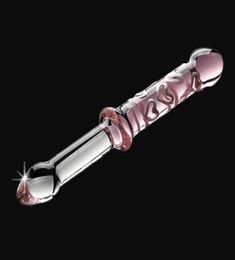 ss22 Sex toy massager Crystal Glass Sex Toys Fake Penis Dildos With a Handle Easy Insert Vagina Anal Butt Plug For Female Masturba3178053