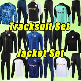 Long sleeve 23 24 CFC Soccer tracksuits PULISIC MOUNT HAVERTZ ZIYECH 2023 2024 football shirt set WERNER HUDSON KANTE Mendy T. SILVA training set Jacket hoodies