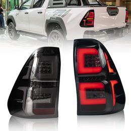 Car Styling Rear Light For Toyota Hilux 20 15-2021 DRL Running Lights LED Sequential Turn Signal Taillight Brake Reverse