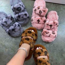 Indoor Fur Slippers House Full Furry Soft Fluffy Plush Platform Flats Heel Non Slip Luxury Designer Shoes Casual Ladies