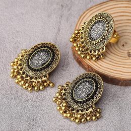 Necklace Earrings Set Gypsy African Ethnic Tribal Gold Colour Ring Wedding Sieraden Women Fashion Jewellery Bijoux