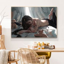 Fashion Beautiful Nude Girl Canvas Painting Modern Nordic Woman Posters And Prints Wall Art Picture For Bedroom Home Decor