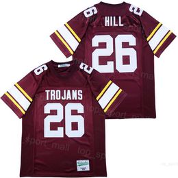 High School Football 26 Tyreek Hill Jerseys Paradise Valley Trojans Mens Purple Team Color Moive College Breathable Embroidery for Sport Fans University Retro