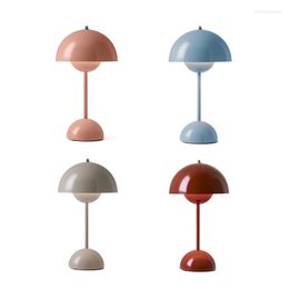 Table Lamps Flower Bud Led Modern Simple Living Room Bedroom Office Mushroom Desk Lights Bedside USB Charging Cordless Lamp