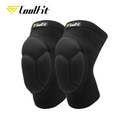 Elbow Knee Pads Coolfit 1 Pair Protective Thick Sponge Football Volleyball Extreme Sports Anti Slip Collision Avoidance Kneepad Brac Af6
