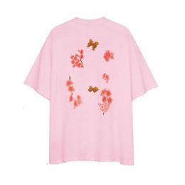 Men'S T-Shirts Pink Men T Shirt Short Sleeve Tee Hiphop Style Black And White Print Mens Designer Tshirt Acc Size Sxl Drop Delivery AAAA