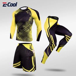 Men's Tracksuits 3pcs Compression Sportswear Men Gym Clothing Fitness Workout Sports Suit Training Running Leggings Tights Jogging Tracksuit Set 231118