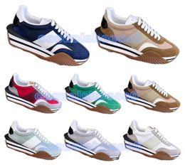 Famous Brand Men James Sneaker Shoes Side Stripe Trainer Suede & Nylon Skateboard Walking Chunky Rubber Sole Lace Up Comfortq Footwaer