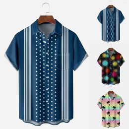 Men's Casual Shirts Man Jumpsuit Flower Short Sleeved Shirt Men's Summer Beach Style Relaxed Lazy Mens Blouse