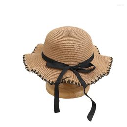 Wide Brim Hats Summer 2023 Women's Fashion Bowknot Decoration Sun Hat Parent-child Outdoor Vacation Travel Beach Straw