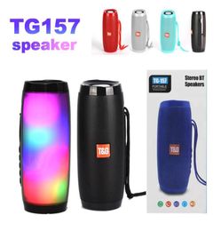 TG157 LED light Universal Wireless Mini Bluetooth Speaker Waterproof FM Radio Column Bass MP3 Support TF Card2644103