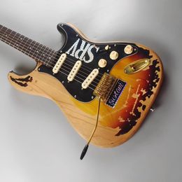 ST Electric Guitar Shop Custom Shop Ltd MasterBuilt SRV Stevie Ray Vaughan Relic Heavy St Tribute Guitar Guitar Body Body Vintage Sunburst Tremolo Bridge