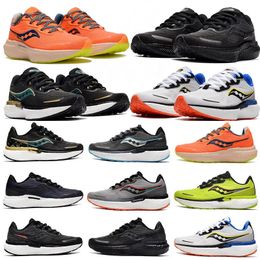 Saucony Triumph 19 Wide marathon shoes for Men and Women - Black/Buckle/Volt/White/Pink/Orange/Rose Pink - Sports Sneakers and Trainers in Sizes 36-45
