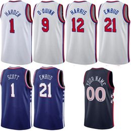 Custom Basketball 0 Tyrese Maxey Men Kids Jerseys 12 Tobias Harris Joel Embiid Patrick Beverley Jaden Springer De'Anthony Melton Robert Covington Nicolas Batum