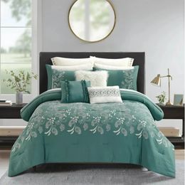 Bedding sets Sage 12 Piece Bed in a Bag Comforter Set with Sheets Polyester bedroom sheets 231118