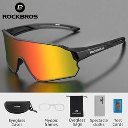 Outdoor Eyewear ROCKBROS Polarised Bike Glasses Outdoor UV400 Sun Protection Sports Eyewear Bicycle Sunglasses Unisex MTB Road Cycling Glasses 231118