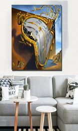 PostModern Abstract Art Clock By Salvador Dali Canvas Printed Art Painting Wall Pictures For Living Room Decor2901169