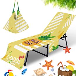 Strand-Lounge-Stuhl-Abdeckung, Sommerparty, Obst-Muster-Design, Sonnenbaden, Mikrofaser, Pool-Liege, Strandstuhl-Abdeckungen, 75 x 200 cm