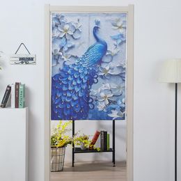 Curtain Peacock Tapestry Waterproof Linen Fitting Room Dressing Fabric Partition Japanese Door Custom