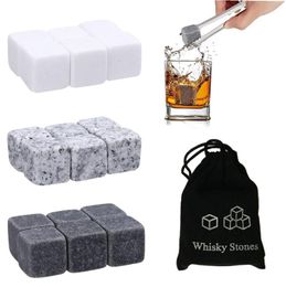 Natural Granite Whiskey Stones Sipping Ice Cube Whisky Stone Wine Rocks Cooler Wedding Gift Favor Christmas Bar accessories