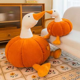 Plush Dolls Stuffed Animal Pumpkin White Goose Muppet Doll Toy Boys Girls Soft Toys Geese Pillow Birthday Christmas Gifts For Kids 231118