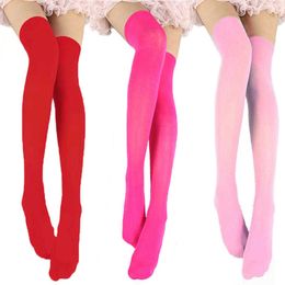 5 PC Socks Hosiery Candy Color Thigh High Stockings Sexy Cosplay Women Warm Stocking Nightclub Elastic Medias For Sexy Lingerie Z0419