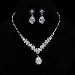 Custom Wedding Water Drop D E F Color 1Ct 2Ct 3Ct Lab Grown Diamond Pendant Necklace Earrings Set