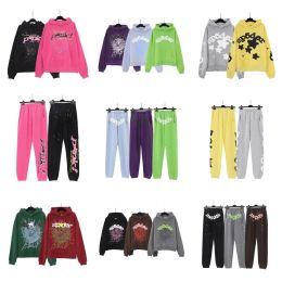 5A spider hoodie Mens sp5ider Hoodie for men Sweatshirts Hoody Young Thug Angel Women polo 555555 purple Spider Web Hoodies Tracksuit Puff Print Pullover pants