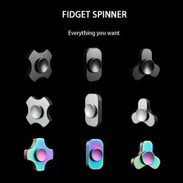 Spinning Top Metal Small Square Fidget Spinner Mini Elf Pure Copper Fingertip Gyro Decompression Stress Relief Autism Toy Adult Child Gift 231118