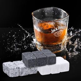 6pcs Whiskey Stones Sipping Ice Cube Cooler Reusable Whisky Ice Stone Whisky Natural Rocks Bar Wine Cooler Party Wedding Gifts