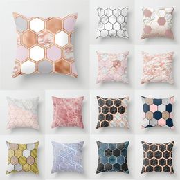 Pillow 45x45cm Nordic Pink Yellow Blue Circle Geometric Geometry Decorative Linen Home Decor Decoration Pillowcase