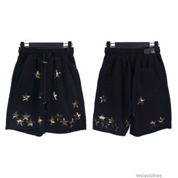 Designer Short Fashion Casual Clothing Beach shorts Amires Fashion Br New Personalised Leather Fivepointed Star Shorts High Street Summer Sports Casual Mens Women