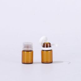 High Quality Brown Lock Mouth Essence Oil Bottle 1ml 2ml With Tear Cap