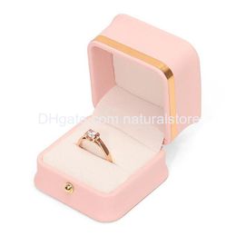 Jewellery Boxes Box Pu Leather Necklace Ring Storage Organiser Bracelet Pendant Case Travel Holder For Women Girls Proposal Dr Dhmvj