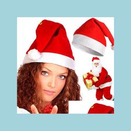 Party Hats Xmas Santa Claus Red Cap Children Kids Men Women Adts Christmas Non Woven Decor Cosplay Props Festive Drop Delivery Home Dhrkt