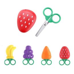 Scissors Childrens Stainless Steel Hand Tools Creative Fruit Magnetic Sticker Cartoon Drop Delivery Home Garden Dhgarden Dhpxl