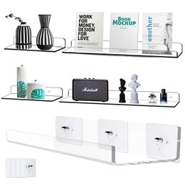 Bathroom Shelves Colour Acrylic Shelf Wall Hanging Board Free Punch Toilet Kitchen Storage Rack Plexiglass 3mm Thickened Strong Sticker 230418