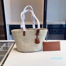 2023-Raffia grass Beach Bag Shopping Bags Handbags Totes Shoulder Underarm Crossbody Tote Bag Handbag Purse Women Hobo Wallets Pouch Removable Strap