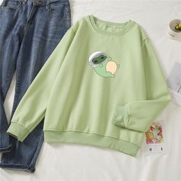 Women's Hoodies & Sweatshirts Frog Hoodie Oversized Harajuku Sweatshirt For Women Cotton Plus Size Feminino Casual Streetwear Hipster Femini