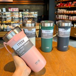 Warm Cup Portable Stainless Steel Water Cup Creative personality large capacity sports handle coffee Ice Bully Car cup