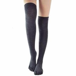 Sexy Socks Five Finger Knee Women Cotton Thigh High Over The Stockings for Ladies Girls Warm Long Stocking Medias 230419