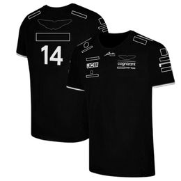 F1 2023 Официальные мужские черные футболки Formula 1 Team Driver Suit футболки Summer F1 14 Fan Fan