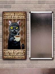 Pets Sewing Black Cats And Baking Coffee My Lord Butt Tin Metal Sign Home Pub Bar Decor Painting 2030 CM Size Dy2247868209