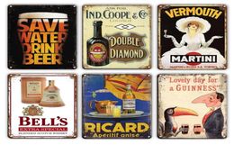 2021 Antique Coffee Beer Logo Poster Iron Painting Retro Shabby Chic Cocktail Plaque Irish Pub Cafeteria Man Cave Bar Art Stickers1087438