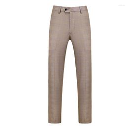 Men's Suits Size 6XL 2023 Boutique Fashion Lattice Lightweight Mens Casual Business Suit Pants Slim Groom Wedding Dress Formal Male Trousers