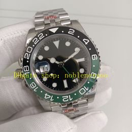 Real Photo Left Hand Mens 904L Steel Watches Men 40mm 126720 Black Dial Green Ceramic Bezel Jubilee Bracelet Sapphire Crystal Gmf Cal.3285 Automatic Sport Watch